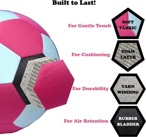Vista 4 de The House Kicker - Balón de fútbol para interiores, tamaño 4, suave y seguro, pelota de interior para el hogar y patios, pelota de casa, ideal
