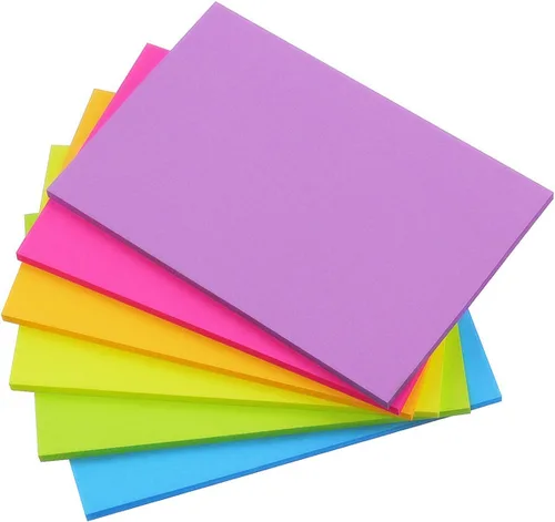 Vista 2 de Early Buy Notas adhesivas 6 colores brillantes, 12 blocs de notas autoadhesivas de 8 x 6 pulgadas, 45 hojas/bloc