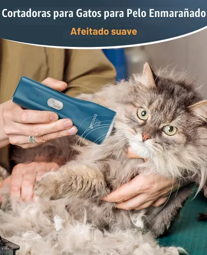 Vista 2 de oneisall Cortapelos para mascotas para gatos con pelo mate, afeitadora Verde