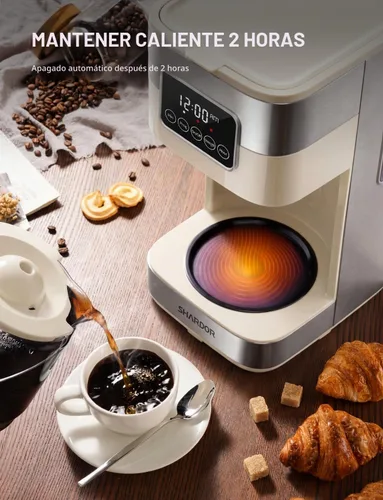 Vista 5 de SHARDOR Cafetera programable de 10 tazas, cafetera de goteo regular y fuerte para el hogar y la oficina, apagado automático, filtro permanente