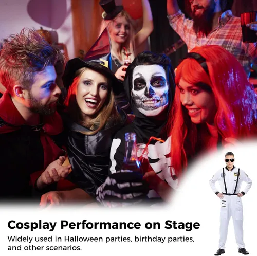 Vista 7 de SalLady Man Astronaut Costume Spaceman Suit Pilot Flying Suit for Man Woman, Adult Cosplay Costume Jumpsuit for Halloween