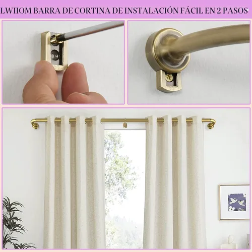 Vista 3 de Barras de cortina de disco de bronce antiguo, barra de cortina de ventana de 28 a 48 pulgadas, barra de cortina ajustable para oscurecer