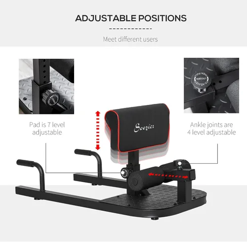 Vista 3 de Soozier 3-in-1 Padded Push Up Sit Up Deep Sissy Squat Machine Home Gym Fitness Equipment