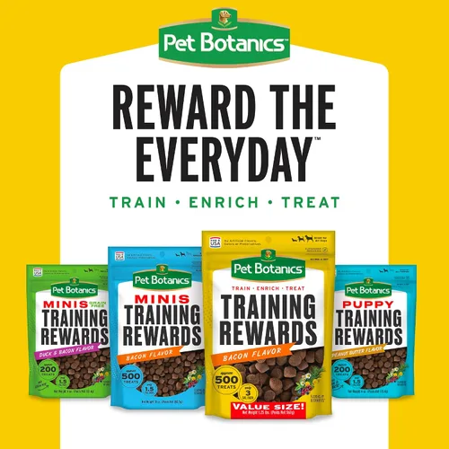 Vista 7 de Pet Botanics Training Rewards - Mini golosinas para perros, tocino, 4 onzas Ayuda en el entrenamiento, BotaniFits Botanical Blend, solo 1.5