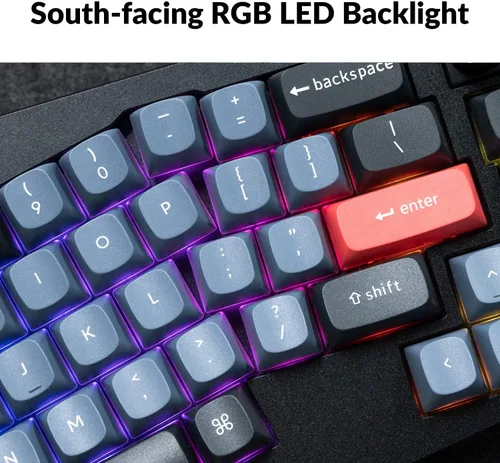 Vista 5 de Keychron Q8 Alice 65% Layout Gasket Hot Swappable Custom Mechanical Keyboard, QMK Programmable, Knob RGB Backlit Type-C Wired Aluminum Ergonomic