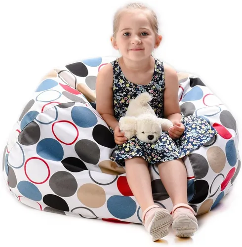 Vista 19 de YuppieLife Funda para puf de almacenamiento para niños (sin relleno), organizador de juguetes, sofá con asa de transporte, disponible para niños