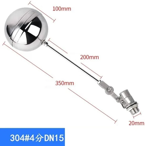 Vista 2 de 1pcs Stainless Steel 304 Adjustable Float Valve，DN15-DN25 Water Level Control Floating Ball Valve Flow Cistern/Expansion(1/2inch)