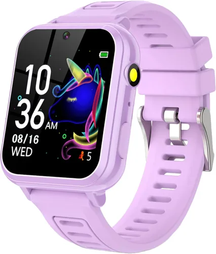 Vista 8 de Tixpc Reloj inteligente para niños y niñas con video, cámara, reproductor de música, 39 juegos, podómetro, reloj despertador, calculadora, antorcha