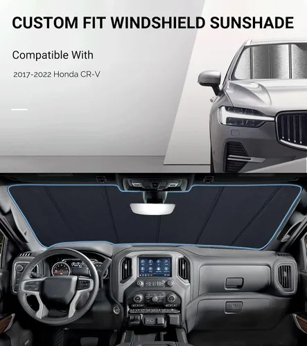 Vista 2 de Pigenius Parasol para parabrisas Honda CR-V 2007-2011, acabado plateado metálico