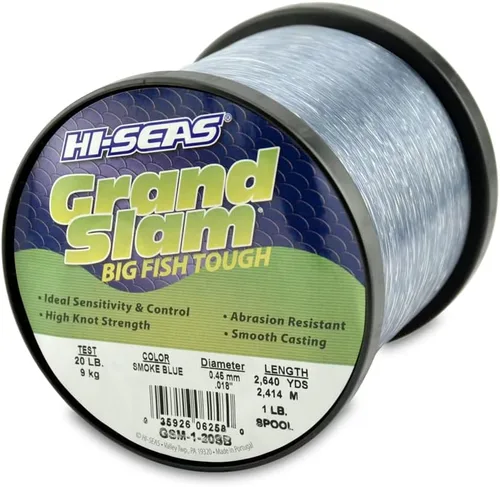 Vista 44 de Sedal de Pesca de Monofilamento HI-SEAS Grand Slam - Fuerte y Resistente a la Abrasión en Transparente, Rosa, Verde, Azul Ahumado, Amarillo Amarillo