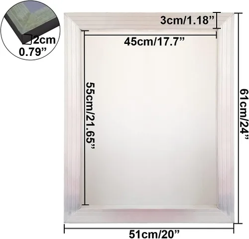 Vista 4 de Pantallas de impresión de pantalla de seda de aluminio 20 x 24 pulgadas Frame-110 malla blanca (2 PCS)