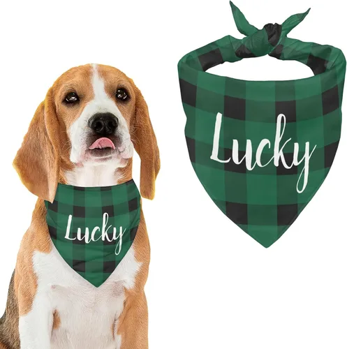 Vista 14 de Bandana personalizada para perro con nombre de poliéster, bandana personalizada para perro, triángulo, bufanda personalizada para mascotas