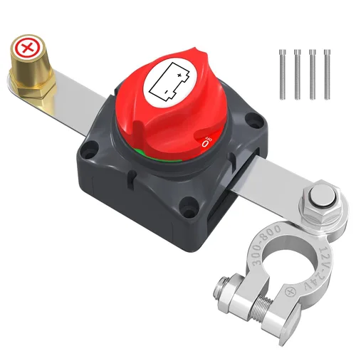 Vista 9 de Joinfworld Interruptor de desconexión de batería de poste lateral, 12 V-48 V, 275 A, impermeable, interruptor de corte de batería marina, 12