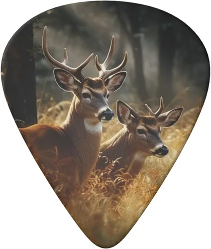 Vista 2 de Nature wild Animal Deers - Púas de guitarra personalizadas con estuche, púas de guitarra coloridas delgadas, medianas y pesadas, accesorio