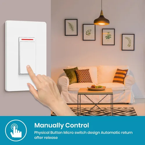 Vista 7 de Milfra Interruptor de luz inteligente unipolar, interruptor inteligente 2024 modelo nuevo 10A, compatible con Alexa, Siri y Assistant, control por