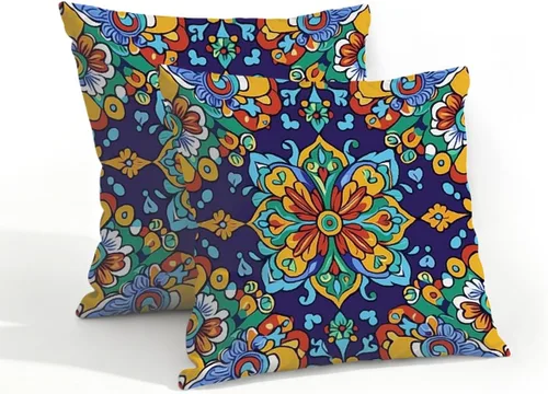 Vista 10 de Juego de 2 fundas de almohada impermeables para exteriores, 16 x 16 pulgadas, fundas de almohada decorativas de patio para muebles de jardín, sofá