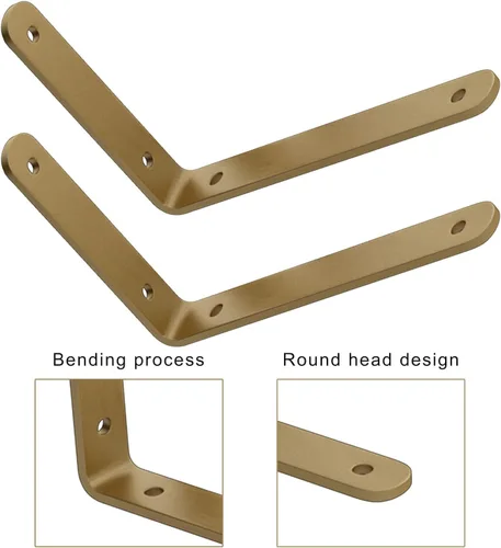 Vista 6 de Pxzybd Soporte de estante en forma de L, soporte de estante de metal, soportes angulares de bricolaje, con tornillos, soportes flotantes montados