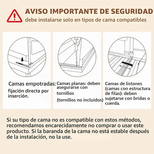 Vista 5 de Riel de cama para niños pequeños, riel de protección de altura ajustable de 1 pieza para niños pequeños, rieles de protección de seguridad