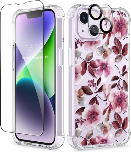 Vista 104 de GVIEWIN - Funda para iPhone 11 con protector de pantalla + protector de lente de cámara, cubierta protectora transparente suave de poliuretano