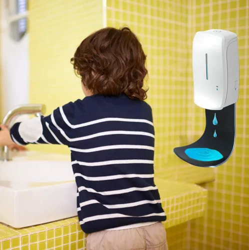 Vista 2 de Cotn - Bandeja de goteo para dispensador de jabón ACotn para dispensador de jabón automático, montaje en pared y dispensador de desinfectante
