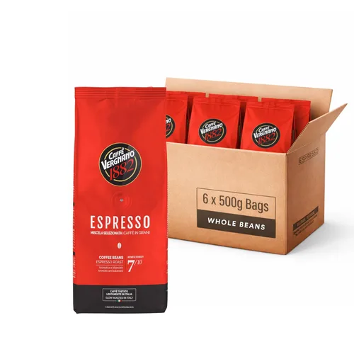 Vista 23 de Caffe Vergnano 1882 Antica Bottega Espresso de grano entero arábica tostado medio – Granos de café italianos chocolate, nueces y notas de caramelo