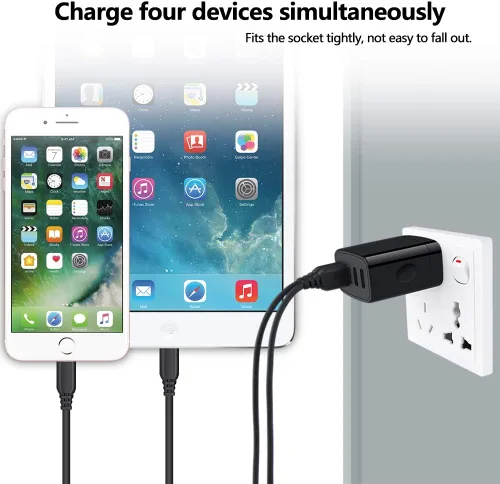 Vista 2 de Bloque de cargador para iPhone, 4.8A, cargador de pared USB, adaptador de corriente, cubo de carga, caja de ladrillo para iPhone 17e 17 16e 16 15 14