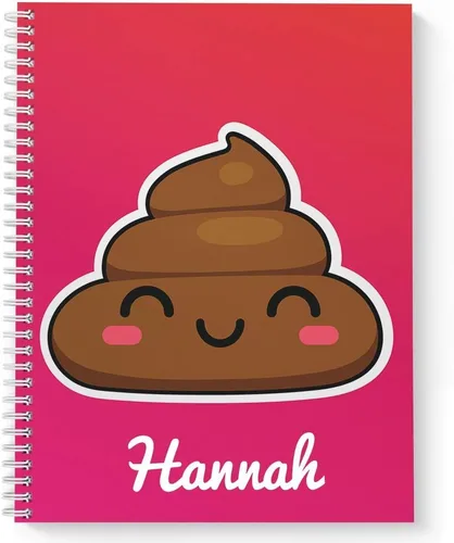 Vista 6 de Pretty Poo Cuaderno personalizado para niños, tapa blanda laminada, 120 páginas del papel seleccionado, coloque espiral plana de alambre.