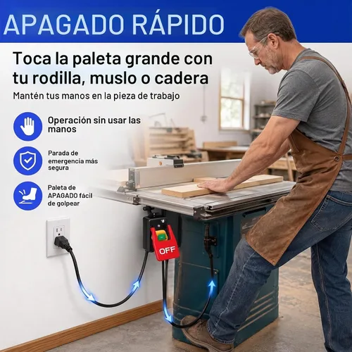 Vista 2 de Dreyoo 1 Pack Interruptor Monofásico Encendido/Apagado 120/230V, Interruptor de Mesa de Enrutador de 2HP a 120V con Gran Señal de Alto