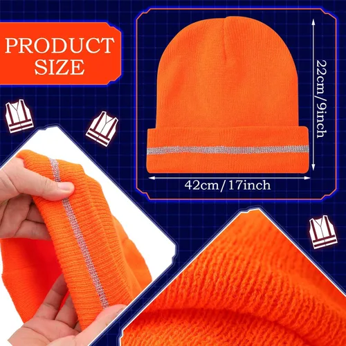 Vista 3 de Funtery Chaleco de caza naranja de alta visibilidad, chaleco de caza con cremallera y bolsillo, ropa de construcción con rayas reflectantes