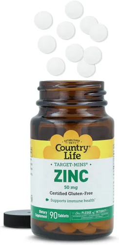Vista 7 de Country Life Target-Mins Zinc 50 mg 90 tabletas – Suplementos de zinc para la salud inmune – Zinc 50mg – Soporte de zinc