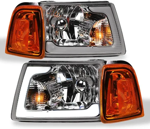 Vista 10 de 7422448582543 Compatible con 2001-2011 Ford Ranger Switchback Barra de tira LED secuencial de luces delanteras con carcasa negra y lámparas de señal