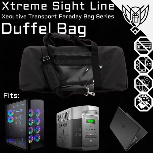 Vista 4 de Xtreme Sight Line ~ Xecutive Transport Faraday Bolsa de lona para torres de computadoras y otros dispositivos electrónicos grandes ~ Seguridad