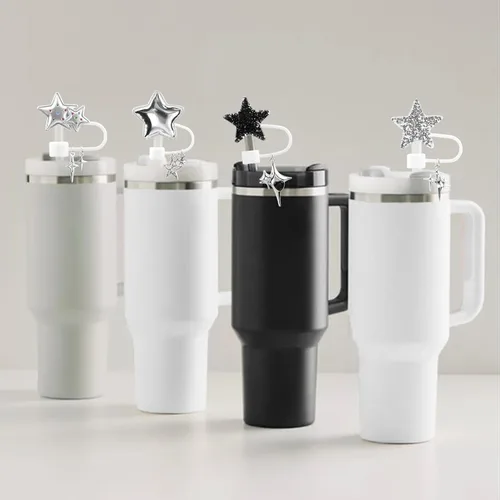 Vista 3 de 4 piezas de fundas de popote de silicona para Stanley Cup Star para Stanley Cup 30 y 40 onzas, cubierta de popote Stanley para vasos, accesorios