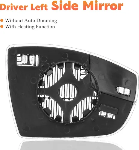 Vista 2 de Espejo convexo con calefacción lateral izquierdo del conductor compatible con Ford Focus 2012 2013 2014 2015 2016 2017 2018 repuesto para visión