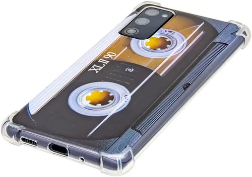 Vista 4 de FAteamll Funda para Galaxy S20 FE con esquinas reforzadas TPU suave parachoques retro música cassette cinta caso compatible con Samsung Galaxy S20 FE