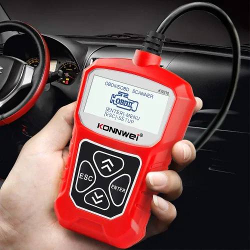 Vista 6 de KONNWEI Escáner OBD2 KW310 con funciones OBDII completas, 10 modos, lector de códigos de falla del motor automotriz, herramienta de escaneo