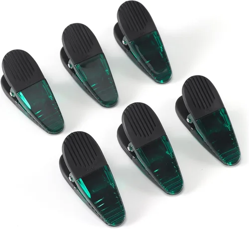 Vista 12 de Juego de clips magnéticos de plástico para refrigerador de 3-1/4 pulgadas de longitud, clips multiusos, juego de 6 (azul)