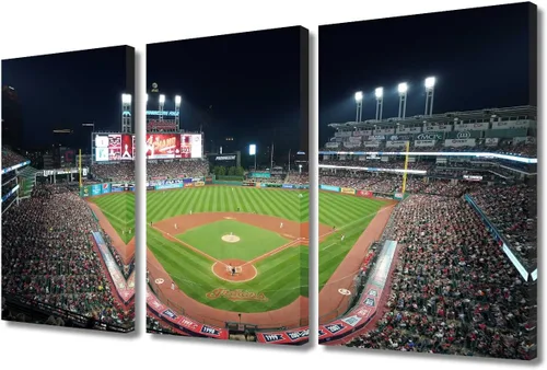 Vista 96 de TUMOVO Arte de pared en lienzo para estadio deportivo, arte de pared de campo Wrigley en Chicago, pinturas de Chicago, impresiones sobre lienzo