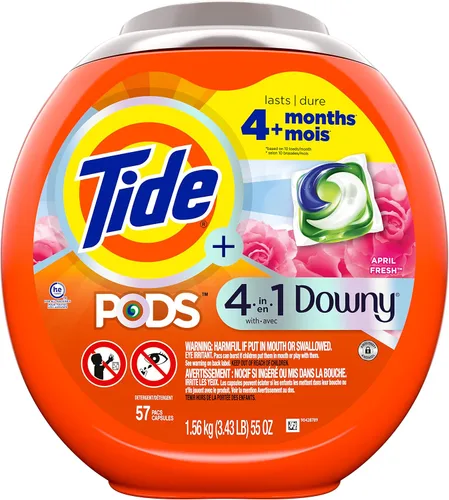 Vista 10 de Tide PODS con detergente líquido Downy, April Fresh, 12