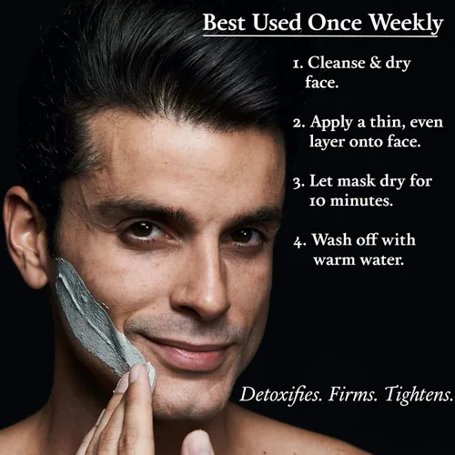 Vista 4 de Beau Brummell - Mascarilla facial para hombre Tratamiento facial desintoxicante con arcilla de caolín y carbón activado Fórmula de limpieza