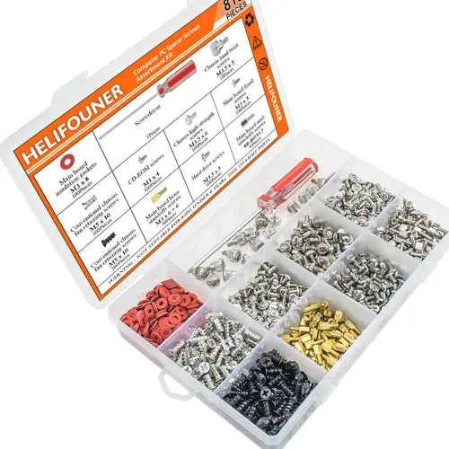 Vista 7 de HELIFOUNER Kit surtido de tornillos para separadores de computadora de 810 piezas con destornillador