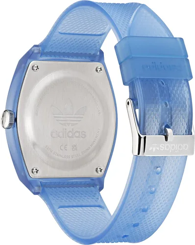Vista 4 de adidas Reloj con correa de resina azul transparente (Modelo AOST220312I), Azul