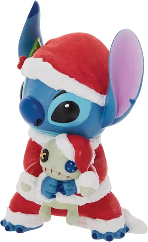 Vista 3 de Enesco Disney Showcase - Figura de Lilo y Stitch Santa Holding Scrump, 7.28 pulgadas, multicolor