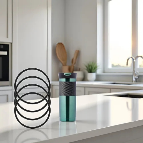 Vista 5 de Jowxsx 4 juntas de repuesto negras para taza de viaje Contigo Snapseal Byron de 16 y 20 onzas, sello de tapa de silicona a prueba de fugas para vaso
