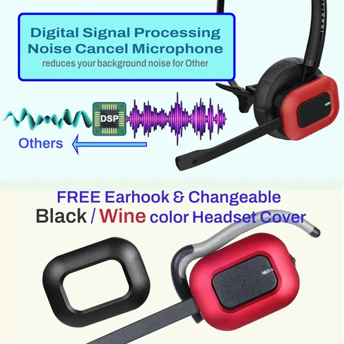 Vista 3 de INNOTALK Auriculares inalámbricos DECT de respuesta remota para teléfonos de la serie Poly Polycom Edge - Incluye cable remoto EHS para E100