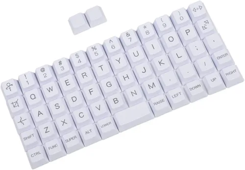 Vista 5 de YMDK Tecla OEM de impresión superior grabada con láser de carbono PBT de 0.059 in para interruptores MX Teclado preónico Planck Niu40 (en blanco)