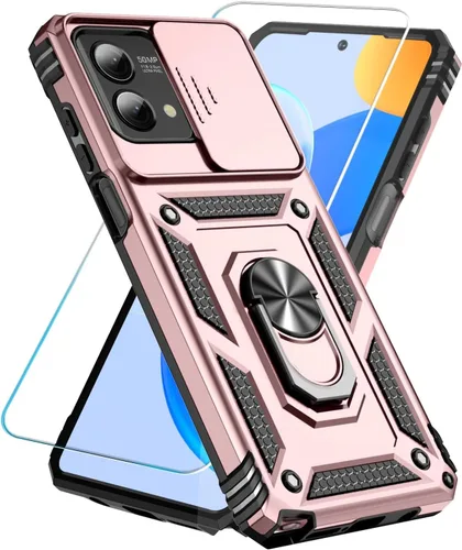 Vista 13 de SunStory Funda para teléfono Motorola Moto G Stylus 5G 2023 con protector de pantalla HD y cubierta deslizante para la cámara y patas de apoyo, Negro