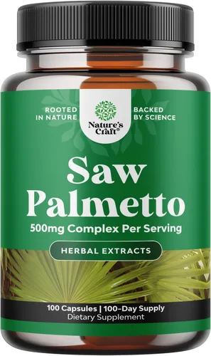 Vista 10 de Extracto de palma enana americana extra fuerte, complejo de hierbas avanzado para la salud del cabello y apoyo urinario con esteroles vegetales