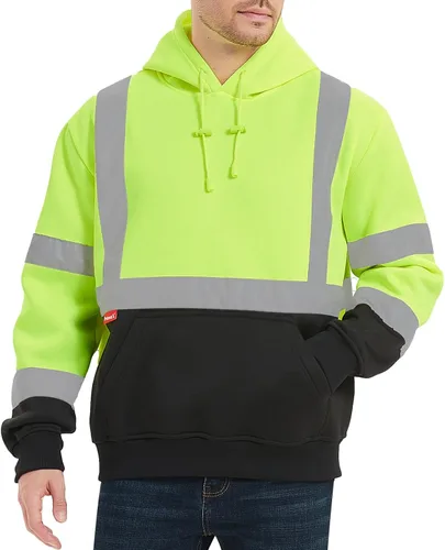 Vista 8 de ProtectX Hi Vis Sweatshirt for Men, Reflective Pullover Safety Hoodie Azul - Jersey