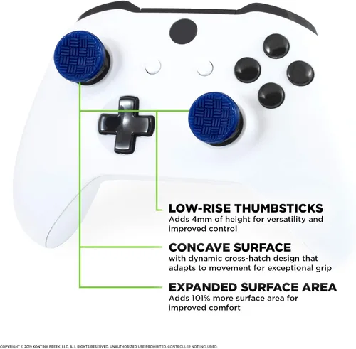 Vista 2 de KontrolFreek Omni for Xbox One and Xbox Series X Controller 2 Performance Thumbsticks 2 Low-Rise Concave Blue